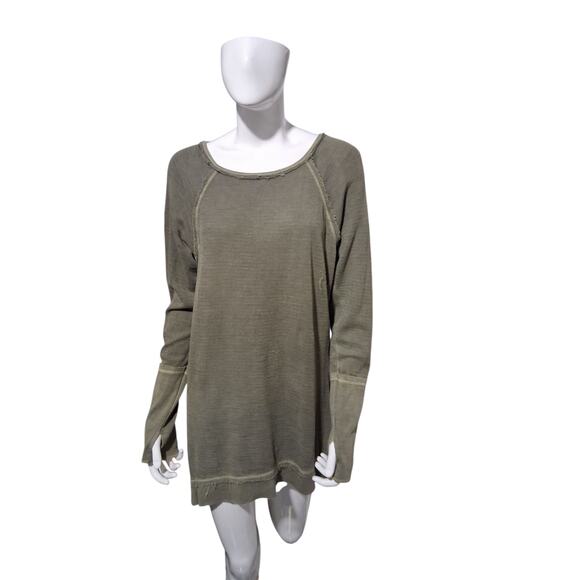 Sundance Super Grunge Women's Medium Distressed Prep Raw Hem Holes Jacked-up Top - Picture 4 of 15